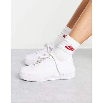 나이키 5282361 Nike Air Force 1 platform sneakers in triple white