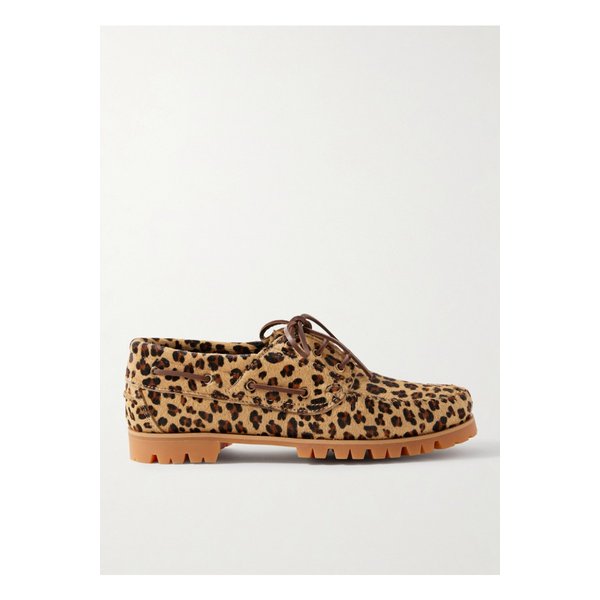 비니스 아즈텍 레오파드 프린트 카프 헤어 보트 슈즈 46376663162990614