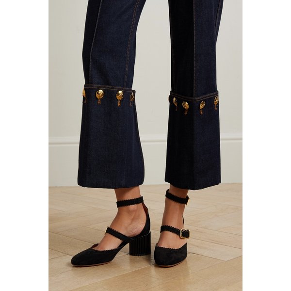 에디 스캘럽 스웨이드 메리 제인 펌프스 46376663162986175