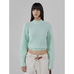 Mohair Half Neck Shirring Knit