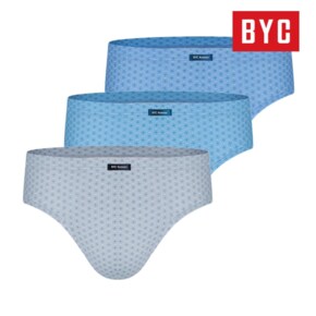 BYC 남성 삼각팬티 순면 미디 브리프 MCF2142 3매입