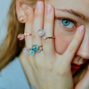 Birthstone Crystal In The Snowball Ring