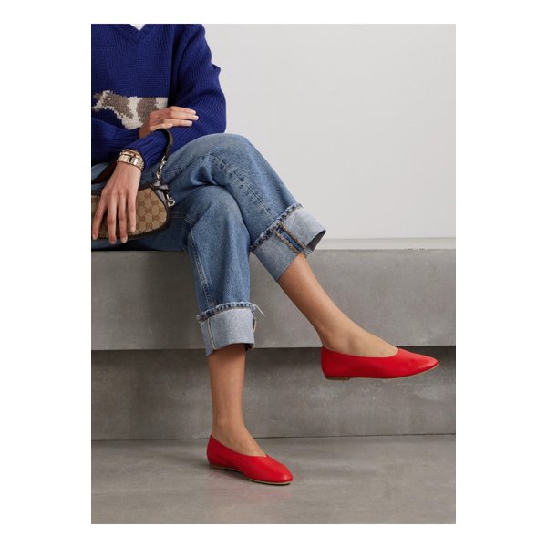 스타우드 알바 가죽 발레리나 플랫 레드 1647597333682134