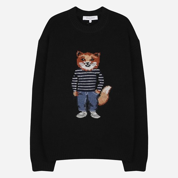 [시흥점] 5F PM00806KH0002 P199 드레스드 폭스 울 스웨터 블랙