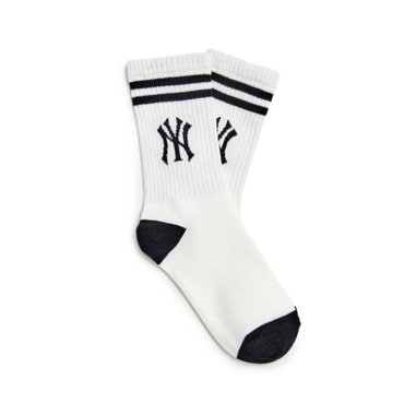 MLB키즈 25SS[KIDS] (백화점 공식) 25N 베이직 스트라이프 일대일 양말  7ASOB075N-50BKS
