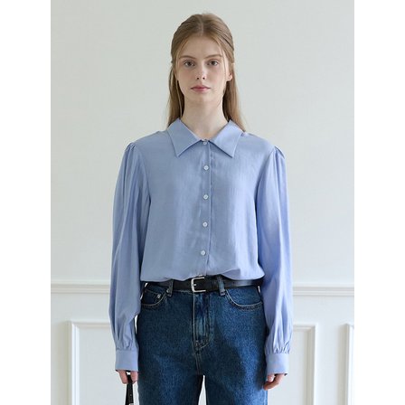 에드워드벌룬 Shirring Blouse - Sky Blue