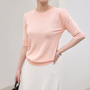 오픈백 라운드 반팔 니트_M2507KN074B