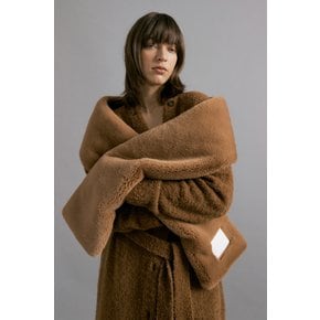 THEO 2way fur & padding long muffler [brown]