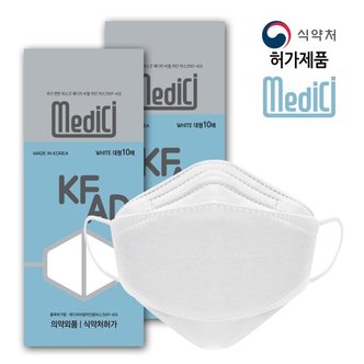  (국산 100매)여름용 메디치 비말차단 KF-AD 마스크(10매입 x 10팩)