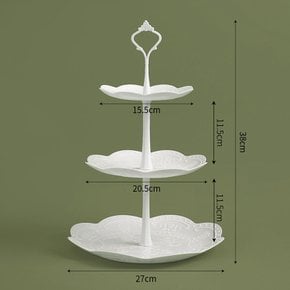 홈 파티 3단 디저트 트레이 과자접시_라운드