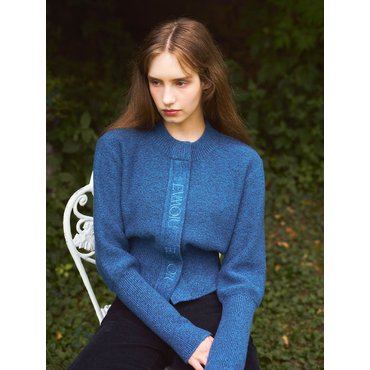 에브모우 ALPACA SLIM CARDIGAN - BLUE NIGHT