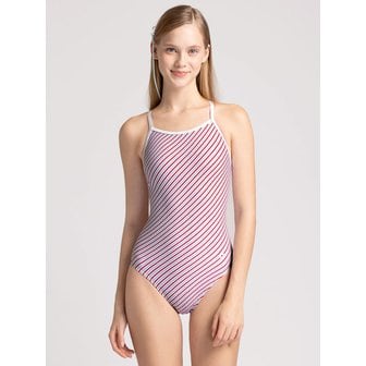 애디블 Sweet stripe X-back white candy