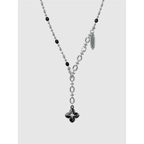 Gothic flower star drop necklace