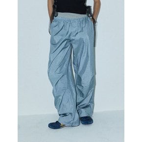 ZOE GLOSSY PARACHUTE PANTS - BLUE