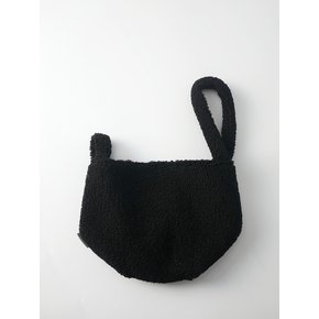 Wool dumpling wrist bag - Black