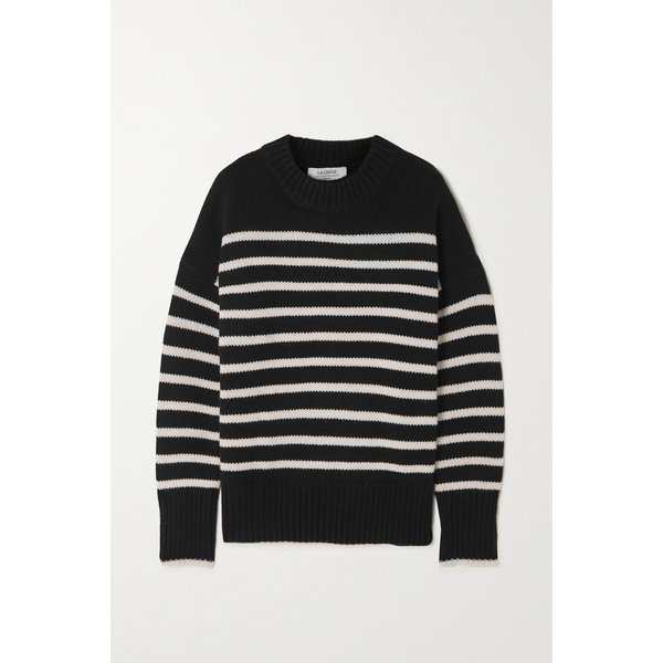 라 리뉴 마린 스트라이프 울 캐시미어 혼방 스웨터 블랙 25185454455845190