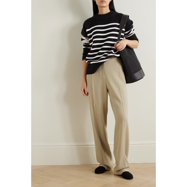 라 리뉴 마린 스트라이프 울 캐시미어 혼방 스웨터 블랙 25185454455845190