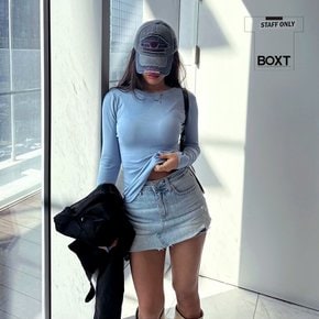 적당한 슬림핏 플랏 긴팔티셔츠 레이어드 스판티