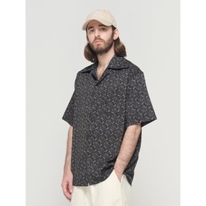 PAISLEY PATTERN SHORT SLEEVE SHIRT (BLACK)