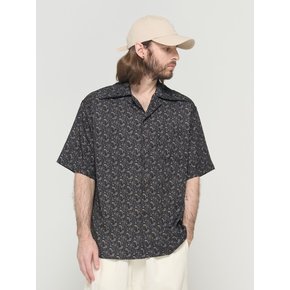 PAISLEY PATTERN SHORT SLEEVE SHIRT (BLACK)