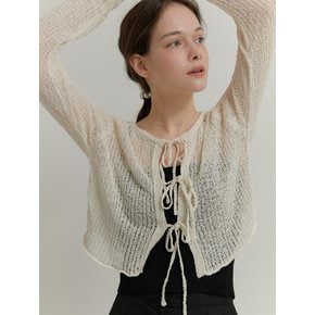 Fig ribbon cardigan (cream)