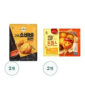 [CJ][G] 고메 소바바치킨 소이허니 순살 2개+꼬마돈까스2개