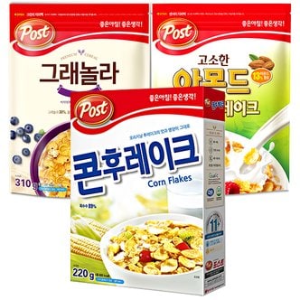  포스트 그래놀라 블루베리 310g + 아몬드후레이크 300g + 콘후레이크 220g