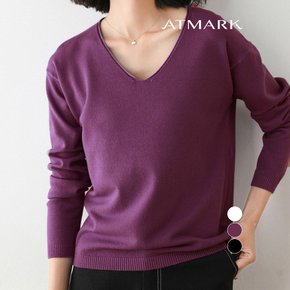 ATMARK 브이넥솔리드데일리니트_AA51KN032G