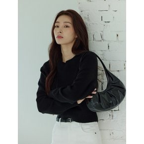 GLOSSY OVAL SHOULDER BAG [BK]_LMABG52E0BK