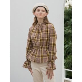 High Neck String Blouse Brown