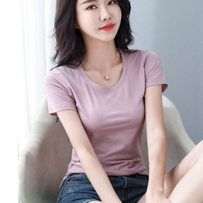 8칼라 반팔 베이직 라운드 넥 티 MA8070_WA6C783