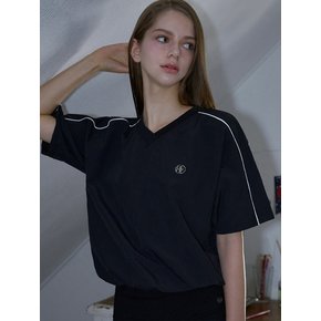 Nylon Piping T-shirt [Black]