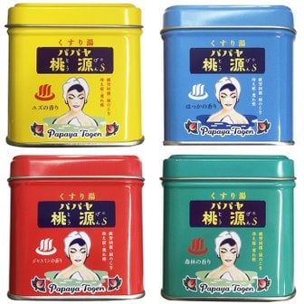 theeasy GOSHU 파파야 도원 입욕제 유자, 박하, 쟈스민, 숲속의 향기 70g (10회분) 4종 택1