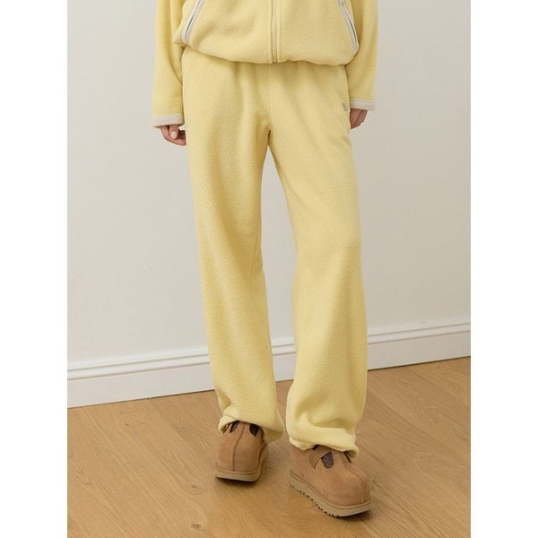 배색 스트링 플리스 팬츠 (Yellow)
