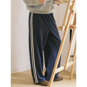 Lace Label Track Pants - Navy