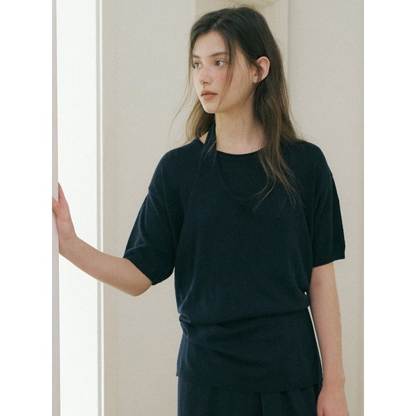 natural layered knit 301 (dark navy)