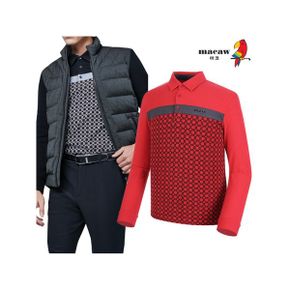 남성 패턴 배색 카라 티셔츠 MMM4TS11_P407239509