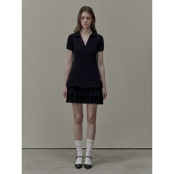 Logo Embroidery Pk Cancan Dress - Navy