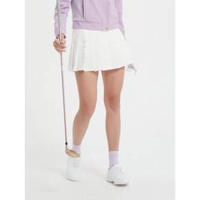 Embrioder Pleats Skirt (White)