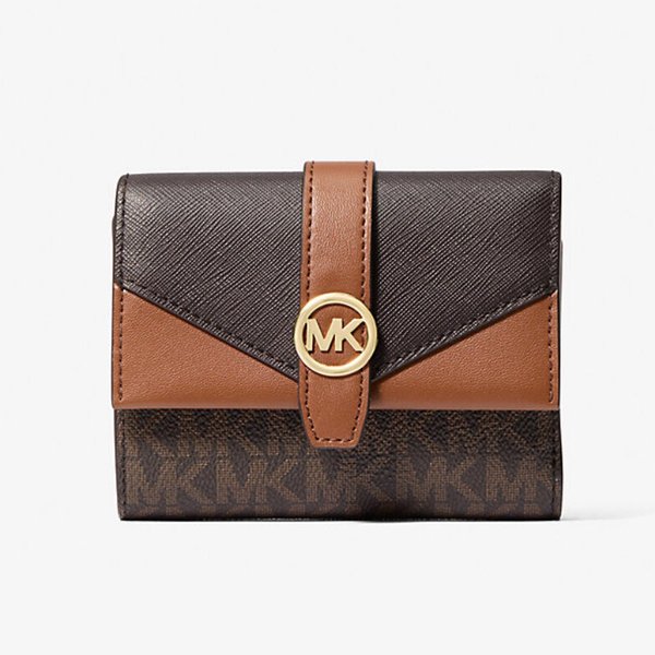 [국내배송] 마이클코어스 그리니치 미디엄 로고 3단 지갑 35R6GGRE6B