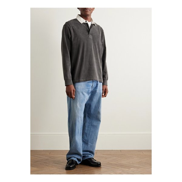 코리더 럭비 코튼 저지 폴로 셔츠 블랙 46376663162917584