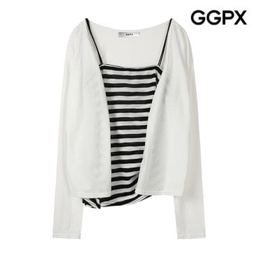GGPX 블록 나시 세트 오픈 가디건 (GP7KG021F)