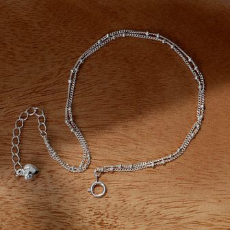 메리그린 92.5 실버 두줄 볼체인 팔찌