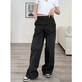 25 FW 여성 레귤러 핏 와이드 레그 워크 팬츠 A4YSEBLK