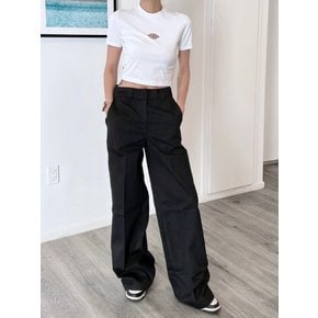25 FW 여성 레귤러 핏 와이드 레그 워크 팬츠 A4YSEBLK