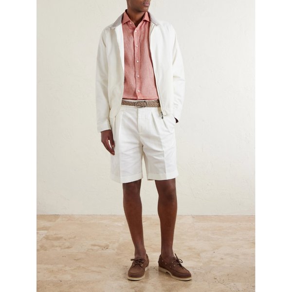 브루넬로쿠치넬리 컷어웨이 칼라 리넨 셔츠 46376663163000385