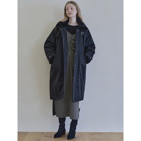 Safari Fur Long Padding Jumper - BLACK