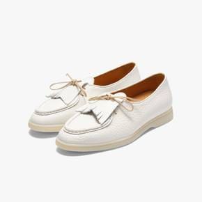 TIMOTHEE PARIS/ 티모시 파리/ BEAUNE SHORT FRINGE WHITE/수입로퍼/ WHITE /TIF1M70016A00