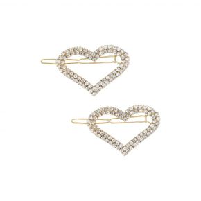 4747464 Ettika Set of 2 Crystal Heart Barrettes