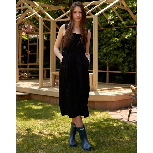 Sleeveless Shirring Dress_BLACK EPDR3E001BK
